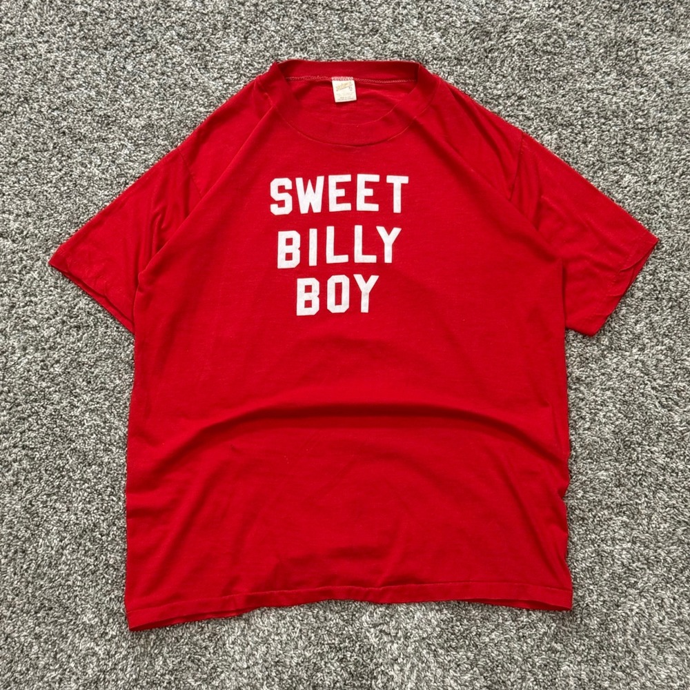 Vintage 70s Sweet Billy Boy Sportswear Funny T-Shirt Single Stitch Mens XL USA